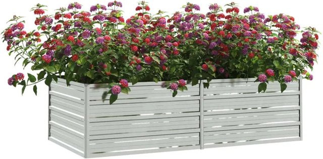 vidaXL Garten-Hochbeet aus Stahl in Silber, B/T/H: 160 x 80 x 45 cm - Bild 1