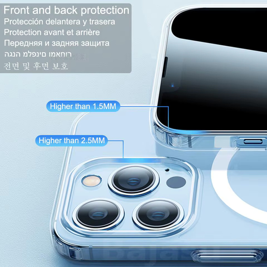 ZYXGUGU MagSafe Magnetic Clear Case für iPhone 11 bis iPhone 17 Pro Max, transparente stoßfeste Schutzhülle mit Wireless Charging Unterstützung - Bild 4