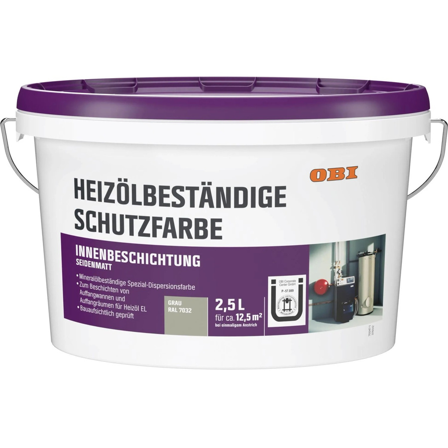 OBI Heizölbeständige Schutzfarbe Grau seidenglänzend, 2,5 l - Bild 2