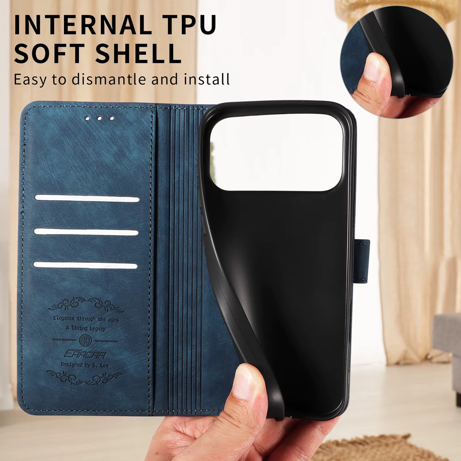 EAACAA TPU-Leder-Handyhülle mit Kartensteckplatz und Ständer für Samsung Galaxy A05 A06 A16 A26 A25 A35 A36 A54 A56 in Blau und Grün - Bild 5