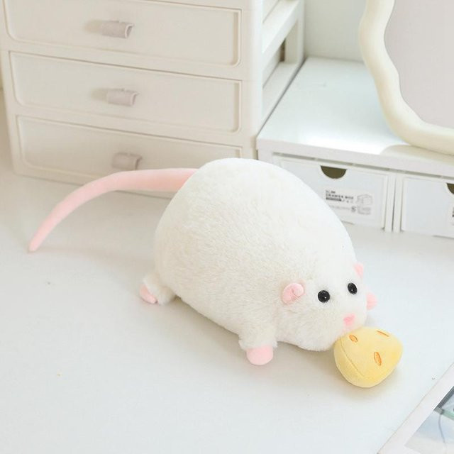 Yiran Health & Beauty Käse Maus Plüschtier, 90cm, Weiß - Bild 1