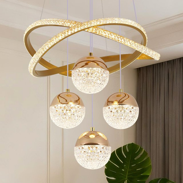 VETRULUS Moderne LED-Hängelampe in Gold/Messing für Wohnzimmer und Esszimmer - Bild 1