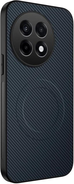 Magnetische OnePlus Handyhülle aus Kohlefaser-Leder in Schwarz mit matter Textur für OnePlus 11, 12R und ACE 3 Pro - Bild 1