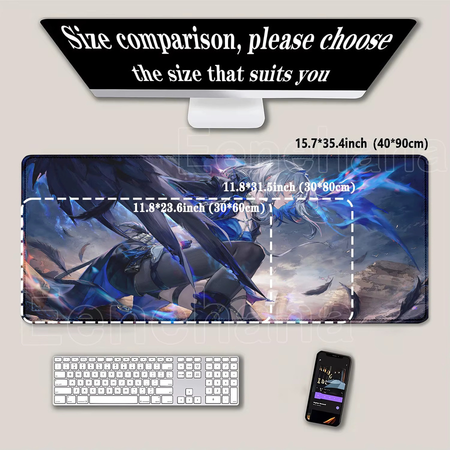 Eenehana Wuthering Waves Galbrena Cool Girl Mauspad XXL Multicolor rutschfeste Schreibtischunterlage für Gaming und PC - Bild 2
