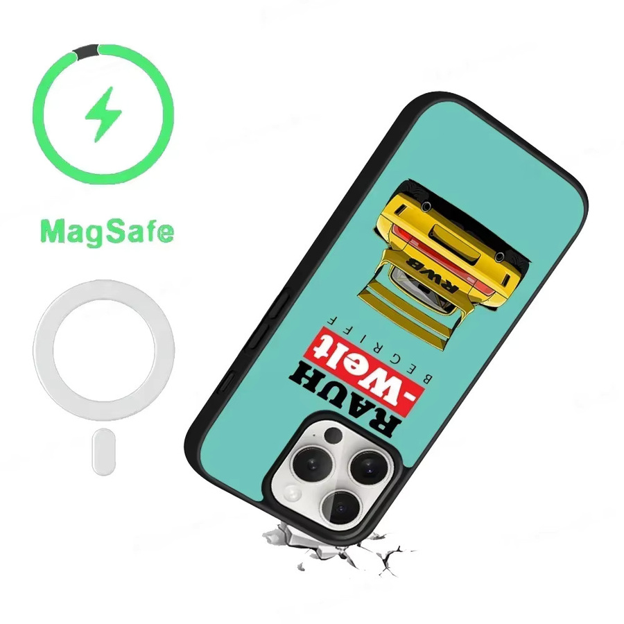 MagSafe iPhone Hülle mit Japan Sportwagen JDM RWB Design in Multicolour für iPhone 15 Pro Max, 14 Plus, 13, 12 und 11 mit magnetischer drahtloser Ladefunktion - Bild 2