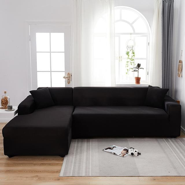2er-Set L-förmige Sofabezüge von Your Warm Home in Grau, elastische Spandex Stretch Überwürfe für Ecksofas, passend für Breiten von 190-230 cm - Bild 1