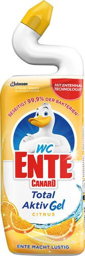 WC-Ente Total Aktiv Gel Citrus Splash WC-Gel gegen Kalk und Urinstein von SC Johnson, 750ml - Bild 1