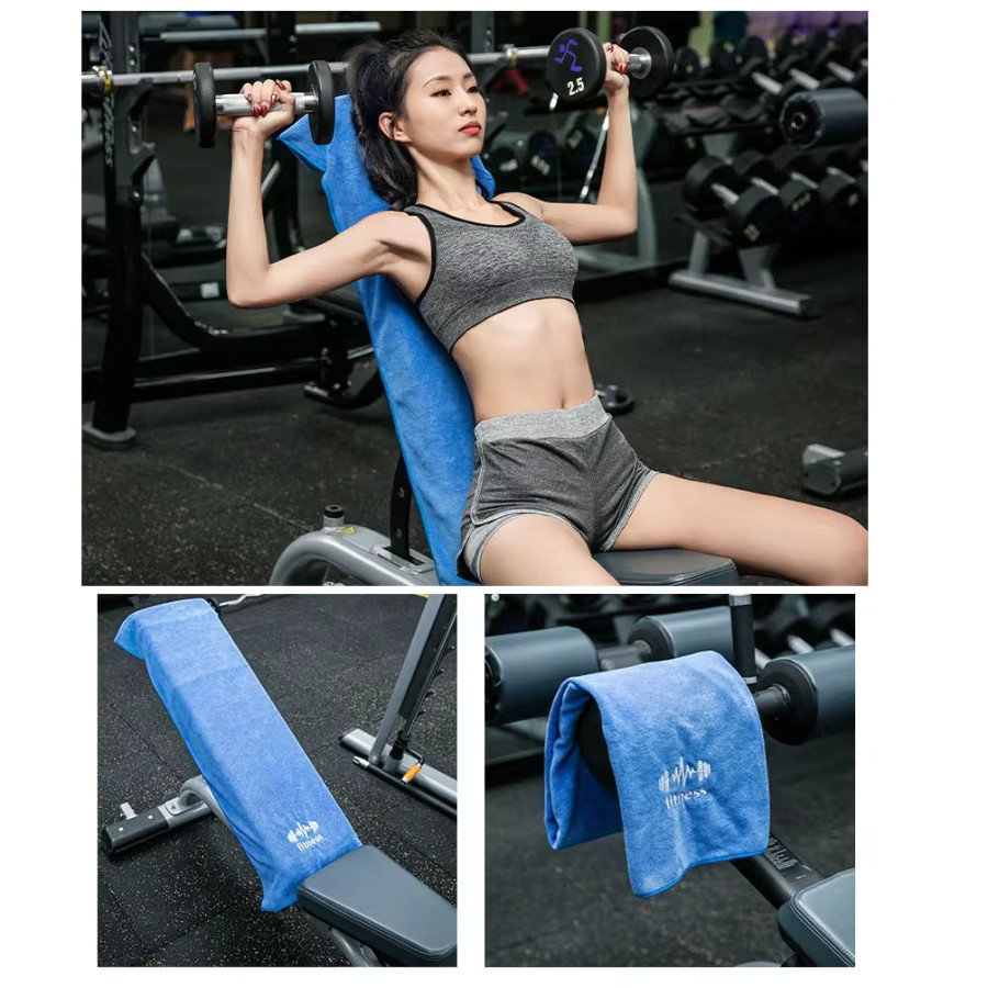 Schnelltrocknendes Mikrofaser-Poolhandtuch für Sport und Fitness in Blau - Bild 2