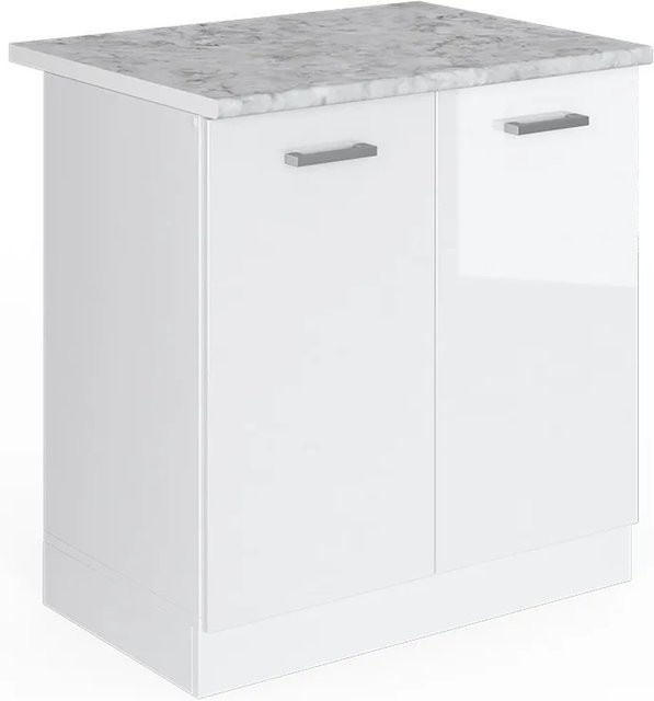 Vicco Spülenunterschrank R-Line Küchenunterschrank Weiß Hochglanz Breite: 80 cm, Tiefe: 60 cm, Höhe: 81,6 cm - Bild 1