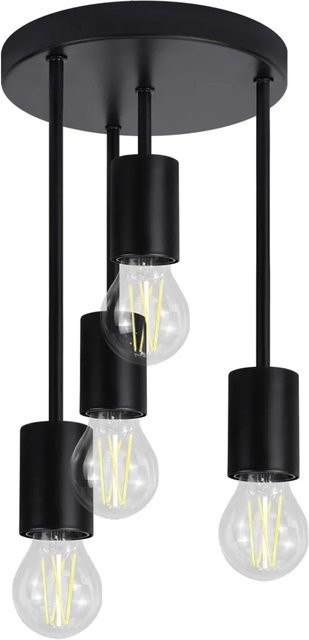 NETTLIFE Deckenleuchte aus Metall in Schwarz im Industrial-Design mit E27 Fassung, Durchmesser: 20 cm - Bild 1