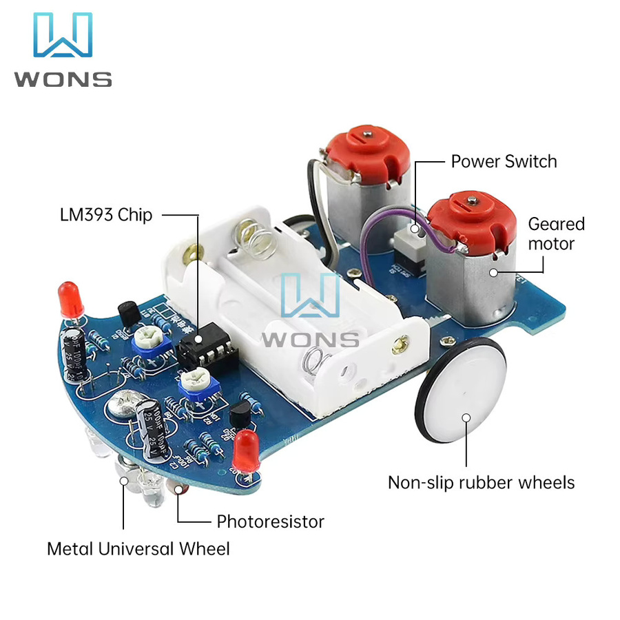 Aideepen Intelligente Tracking Linie Auto DIY Kit, Fahrzeuge, Kunststoff, Bunt / Mehrfarbig - Bild 2