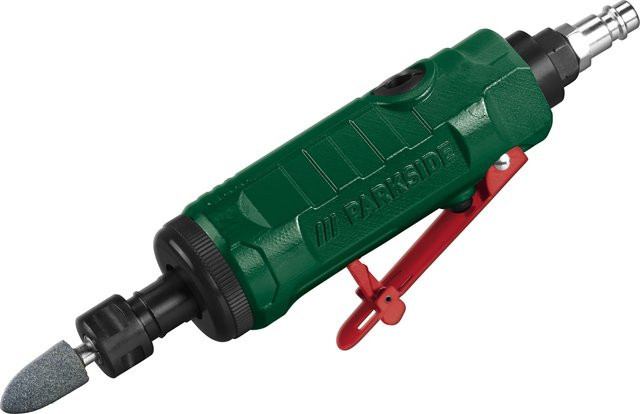 Parkside Druckluft-Schleifer-Set in Grün mit Stabschleifer, Trennschleifer und Tellerschleifer - Bild 1