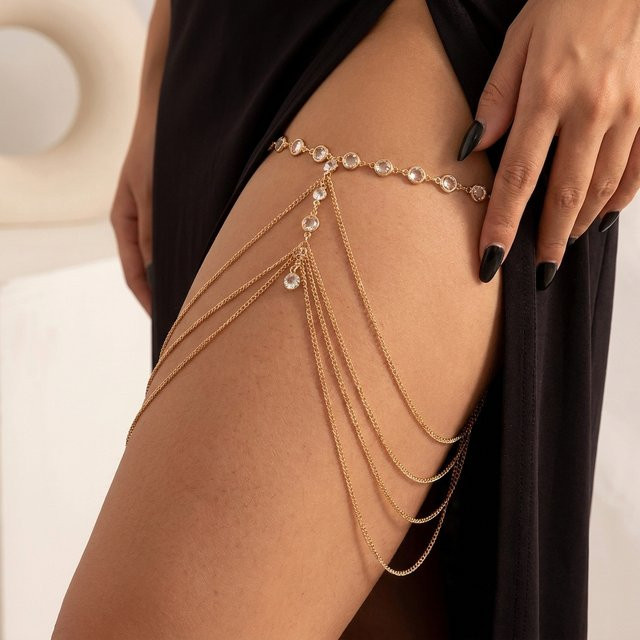 Beinkette Damen, Zirkonia, Perle, Gold, Seestern - Bild 1