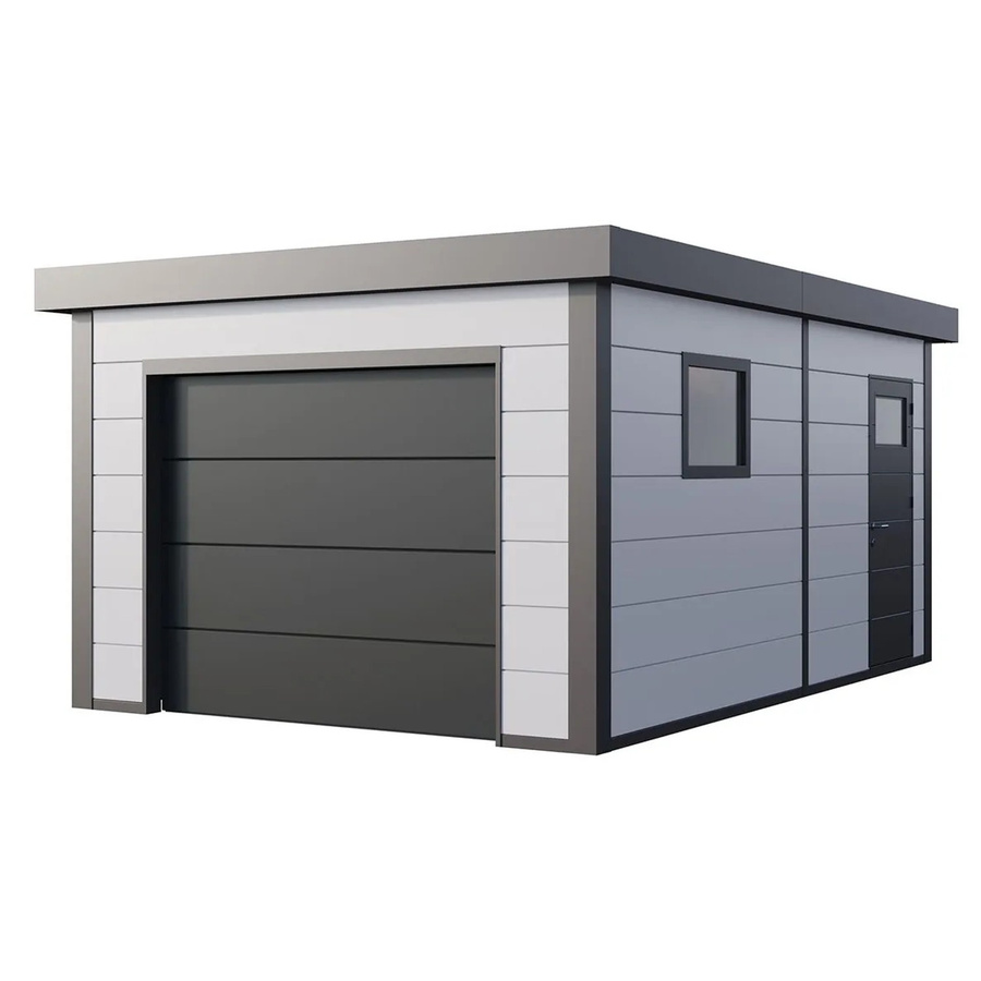 Telluria Garage Classico aus verzinktem Stahl in Weiß, B/T: 358 x 538 cm - Bild 2