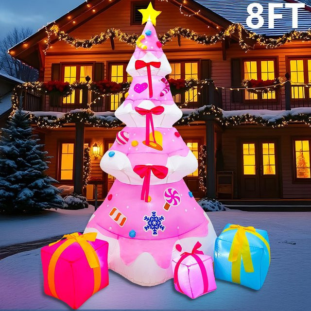 Aufblasbarer LED-Weihnachtsbaum Airmodel 2,4 in Rosa für Outdoor und Garten - Bild 1