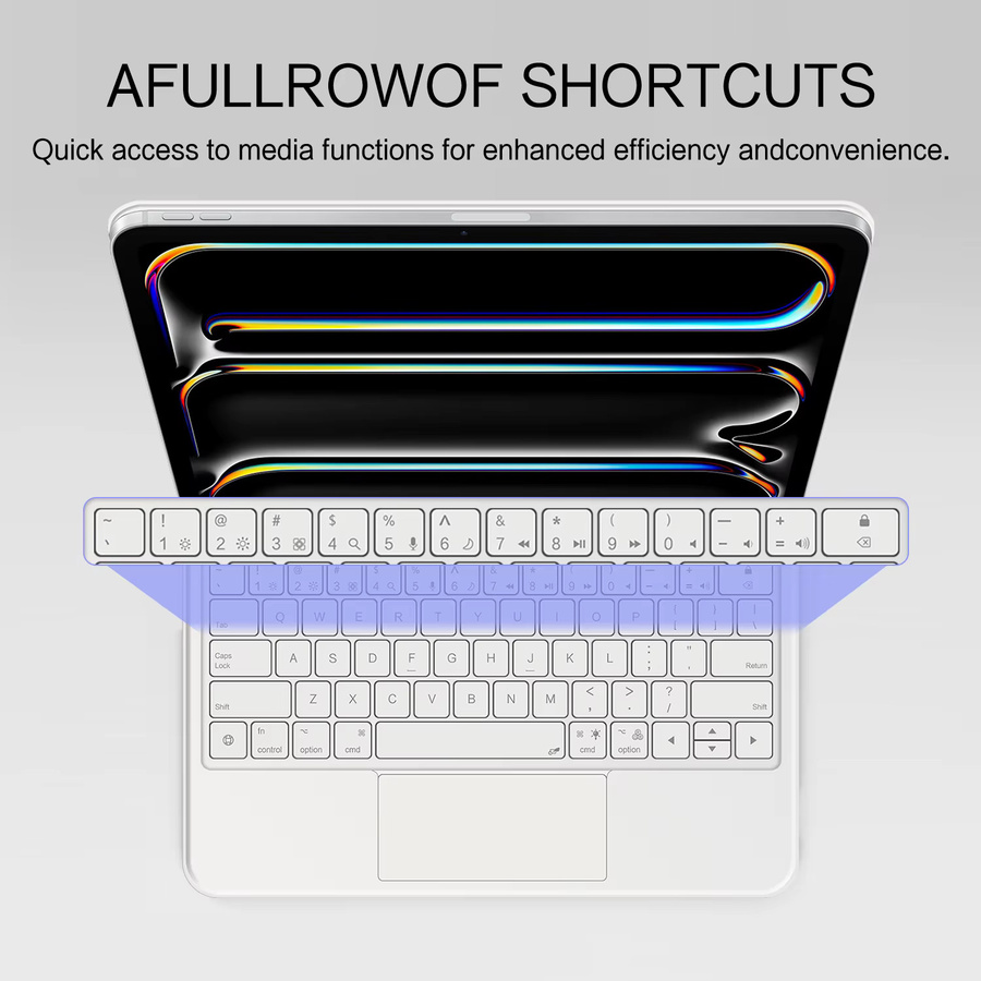 AJIUYU Pogo Pin Magic Keyboard Smart Case Tastaturhülle für iPad Pro und iPad Air in Weiß - Bild 4