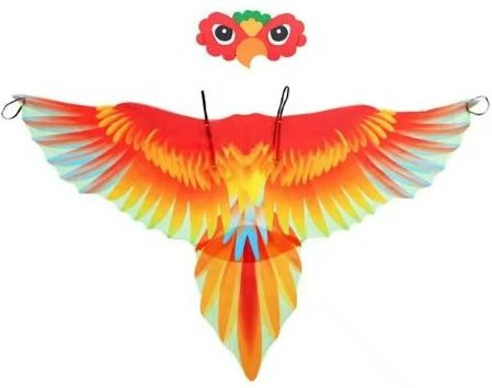 Papageienflügel Umhang, Kostüm, Bunt / Mehrfarbig, One Size - Bild 1