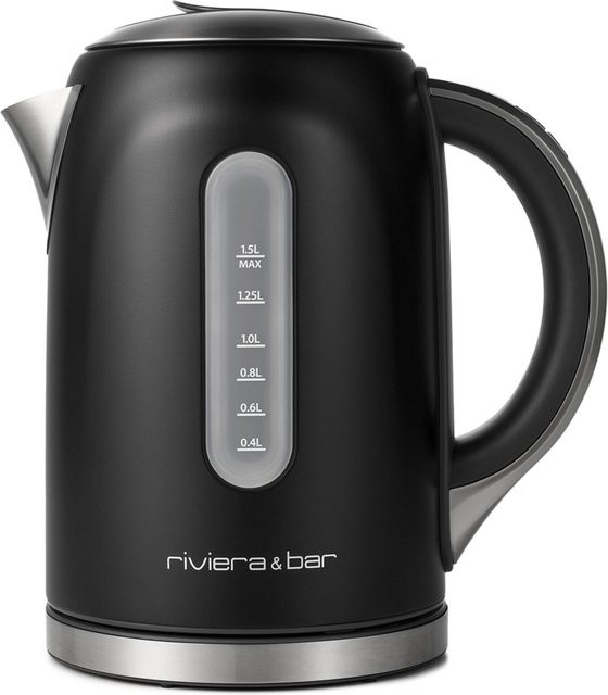 Riviera & Bar Wasserkocher MILA in Schwarz aus Edelstahl mit Warmhaltefunktion und Kalkfilter - Bild 1