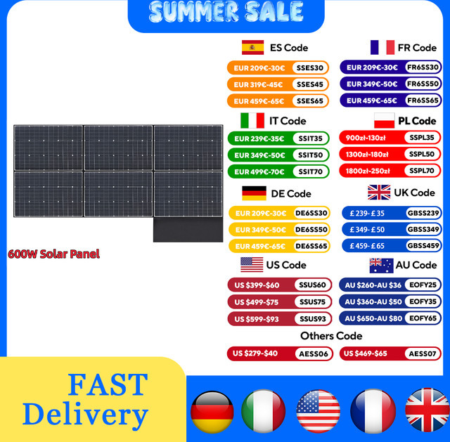ALLPOWERS SP039 600 W faltbares Solarpanel in Schwarz, hocheffizientes Solarmodul und Solarladegerät für Boot und Camping - Bild 1
