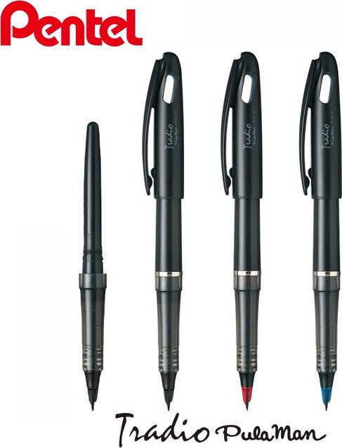 Pentel Tradio TRJ50 Füllfederhalter mit flexibler Feder für Skizzenzeichnungen in Blau oder Schwarz - Bild 1