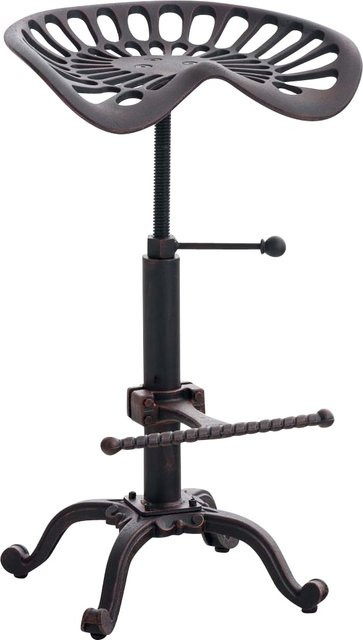 CLP Barhocker Butch im Industrial-Stil mit gusseisernem Sitz und Metallgestell in Schwarz, höhenverstellbar und belastbar bis 150 kg - Bild 1
