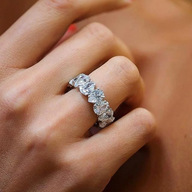 Huitan Ring, Zirkonia, Silber, Damen, Verlobung - Bild 1