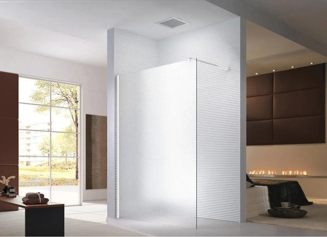 Glaszentrum Hagen Walk-in Duschabtrennung aus Glas in Satin Weiß, B/H: 140 x 200 cm - Bild 1