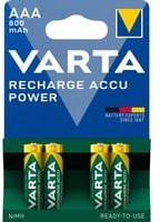 Varta Power Accu AAA Micro NiMH Akku 800 mAh, 4er Pack, Multicolor - Bild 1