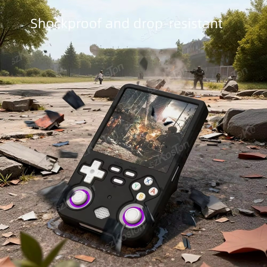 SZKOSTON Silikon-Schutzhülle für R36 Ultra Retro Handheld-Spielekonsole in Schwarz - Bild 2