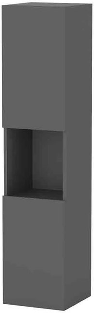 AICA Badezimmerschrank Aalst Hochschrank mit 2 Türen Softclose Grifflos Matt Anthrazit Hängend Höhe: 130 cm, Tiefe: 30 cm - Bild 1