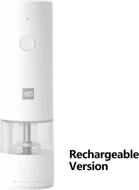 Xiaomi Huohou Elektrische Gewürzmühle mit LED-Licht und 5 Modi, Wiederaufladbar, Weiß - Bild 1