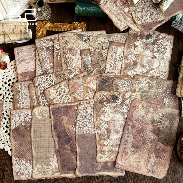 50 Stück gelbes Bastelpapier im Retro-Stil für deine Tagebuchdekoration - Bild 1