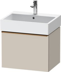 Duravit Waschtischunterschrank D-Neo wandhängend in Beige und Weiß mit einer Schublade und Türen, B/T/H: 58,4 x 44,2 x 44,0 cm - Bild 1