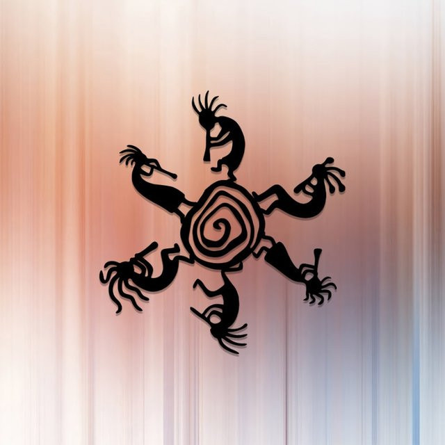 Kokopelli Wandskulptur aus Metall in Schwarz von CIFBUY im südwestlichen Stammesdesign für deine Heim- und Bauernhausdekoration - Bild 1