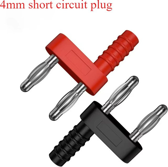 5er Set Bananenstecker mit Kurzschlussstecker und Buchsen-Adapter, 4mm, Schwarz und Rot, J.20003 - Bild 1