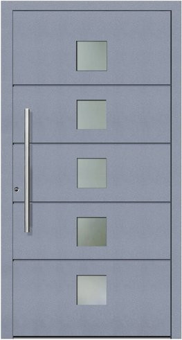 KNOCK Aluminium-Haustür Terra Nova in Grau mit Glaseinsatz, modern und beschichtet, Höhe: 200,0 cm, Breite: 100,0 cm - Bild 1