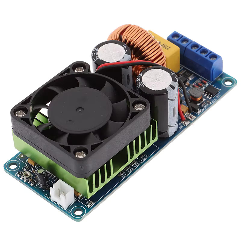 HUXUAN IRS2092S Mono-Kanal Digital-Verstärkermodul Klasse D HIFI Leistungsverstärker-Platine 500W in Multicolour - Bild 2