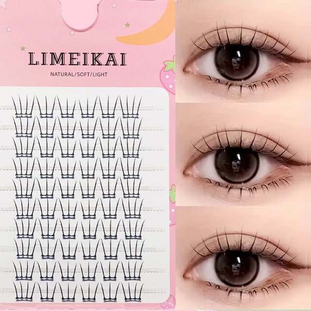 LIMEIKAI Künstliche Wimpern, 60 Cluster, Natürlich, Unisex - Bild 1