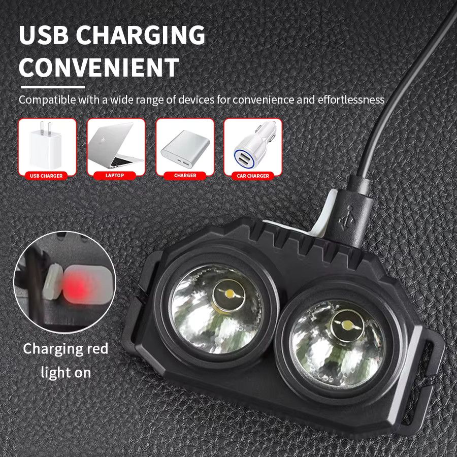 XIWANGFIRE Hochleistungs-Stirnlampe mit zwei Lichtquellen als ultrahelle Eulen-Taschenlampe für Camping, Angeln und Notfälle - Bild 3