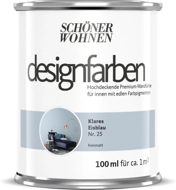 Schöner Wohnen Designfarbe Klares Eisblau, wasserbasiert und konservierungsmittelfrei, 100 ml - Bild 1