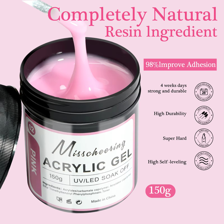Misscheering Acrylgel, Rosa/Klar/Weiß, 3 x 150 g - Bild 2