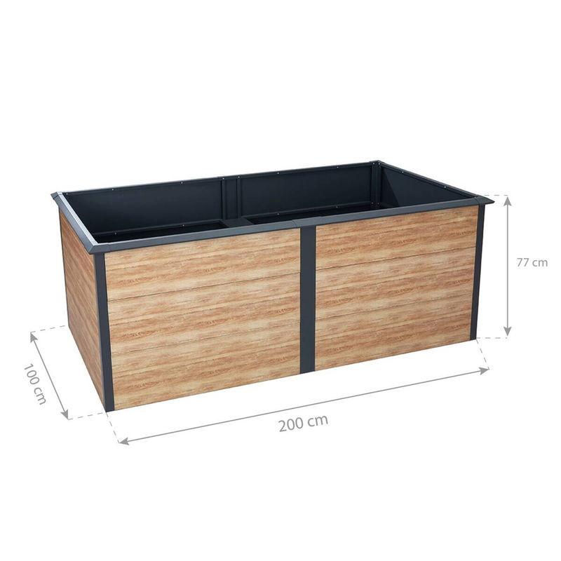 Westmann Hochbeet Primus-Multi XL aus Metall in Anthrazit, B/T/H: 200 x 100 x 77 cm - Bild 8