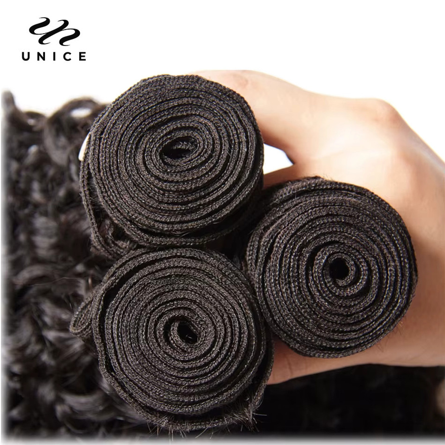 UNice Hair Virgin Human Hair Bundles, burmesisches lockiges Echthaar, 3 Bundles, natürliche Farbe - Bild 3