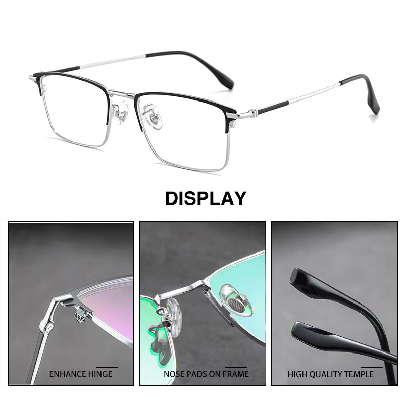 CLLOIO Lesebrille, Vollrand, rechteckig, Metall, Herren - Bild 3
