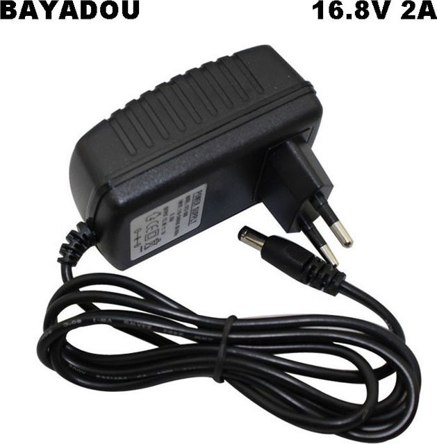 BAYADOU Li-Poly Lithium-Ionen Wandladegerät 16,8V 2A 4S mit DC-Anschluss für 14,8V 14,4V Akkus, Schwarz - Bild 1