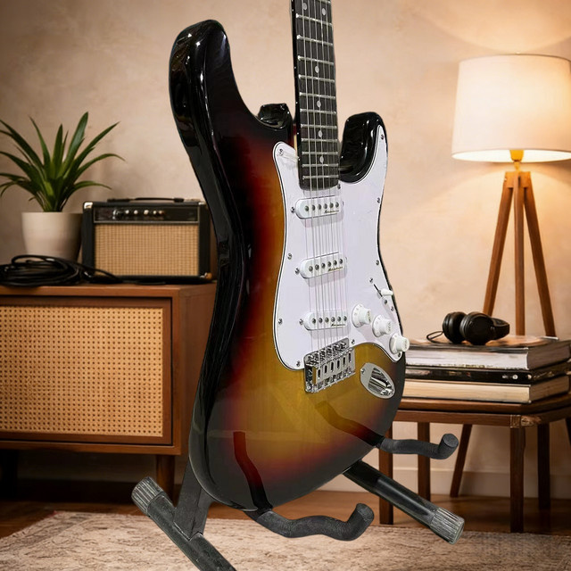 Sunset Colour STS 6-Saiten E-Gitarre mit SSS-Tonabnehmer, weißes Schlagbrett und Palisander-Griffbrett, High-End Verbesserte Version - Bild 1