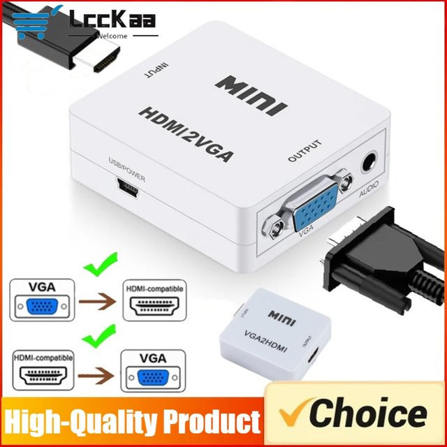 LccKaa VGA zu HDMI Konverter mit Audio, Full HD 1080P Adapter in Weiß für Notebook, PC, Xbox 360 und Projektor - Bild 1