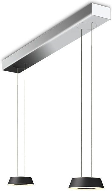 Oligo Glance 2-flammige LED-Pendelleuchte mit unsichtbarer Höhenverstellung in Schwarz Matt und Chrom, warmweiß (2700K) - Bild 1