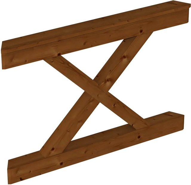 Skan Holz Brüstung Andreaskreuz aus Fichte in Nussbaum Braun, B: 120 cm, H: 84 cm - Bild 1