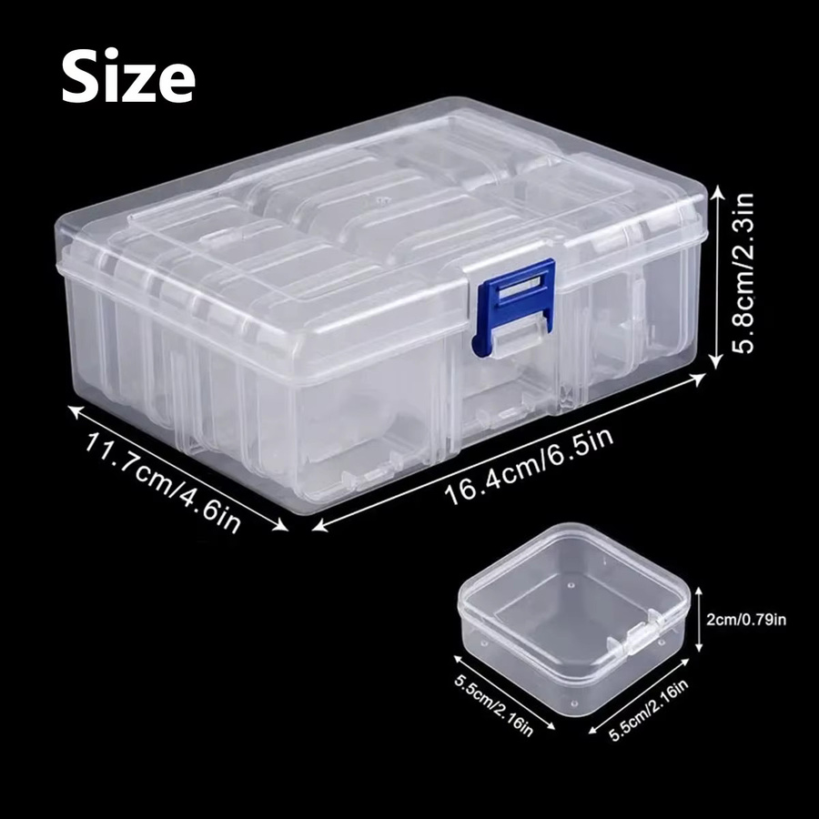 Transparente Aufbewahrungsbox aus Kunststoff für DIY Diamantmalerei, Schmuck und Nail Art, B/T/H: 16,4 x 11,7 x 5,8 cm - Bild 2